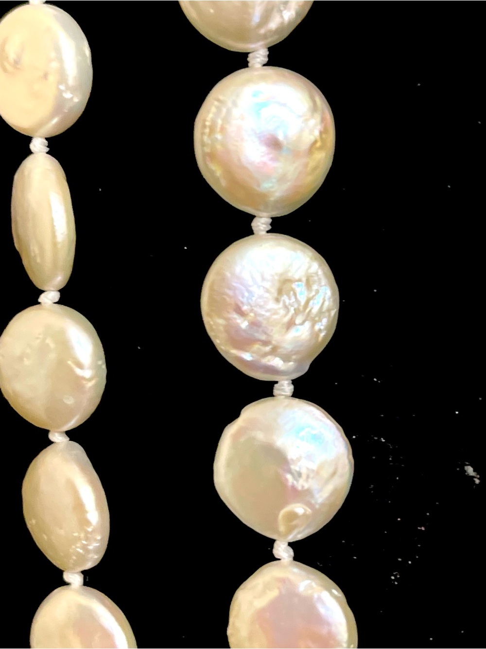 Unique VINTAGE, 97 individual Coin Pearls!. 27” Strand Necklace. No call outs! - Picture 2 of 5